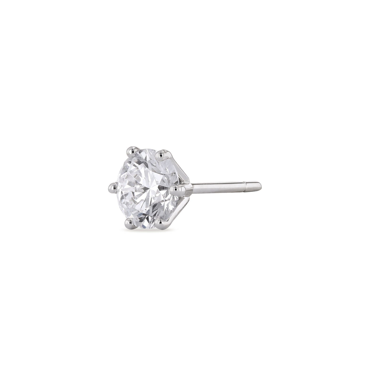 Round Brilliant Diamond Earrings (Certified) - Martini Setting