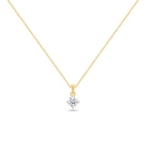 Round Brilliant Solitaire Necklace (Certified)