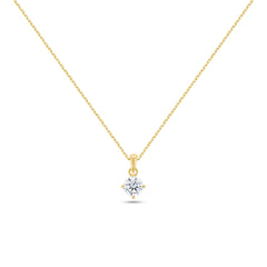 Round Brilliant Solitaire Necklace (Certified)