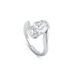 Modern Oval-Cut Bezel Set Engagement Ring