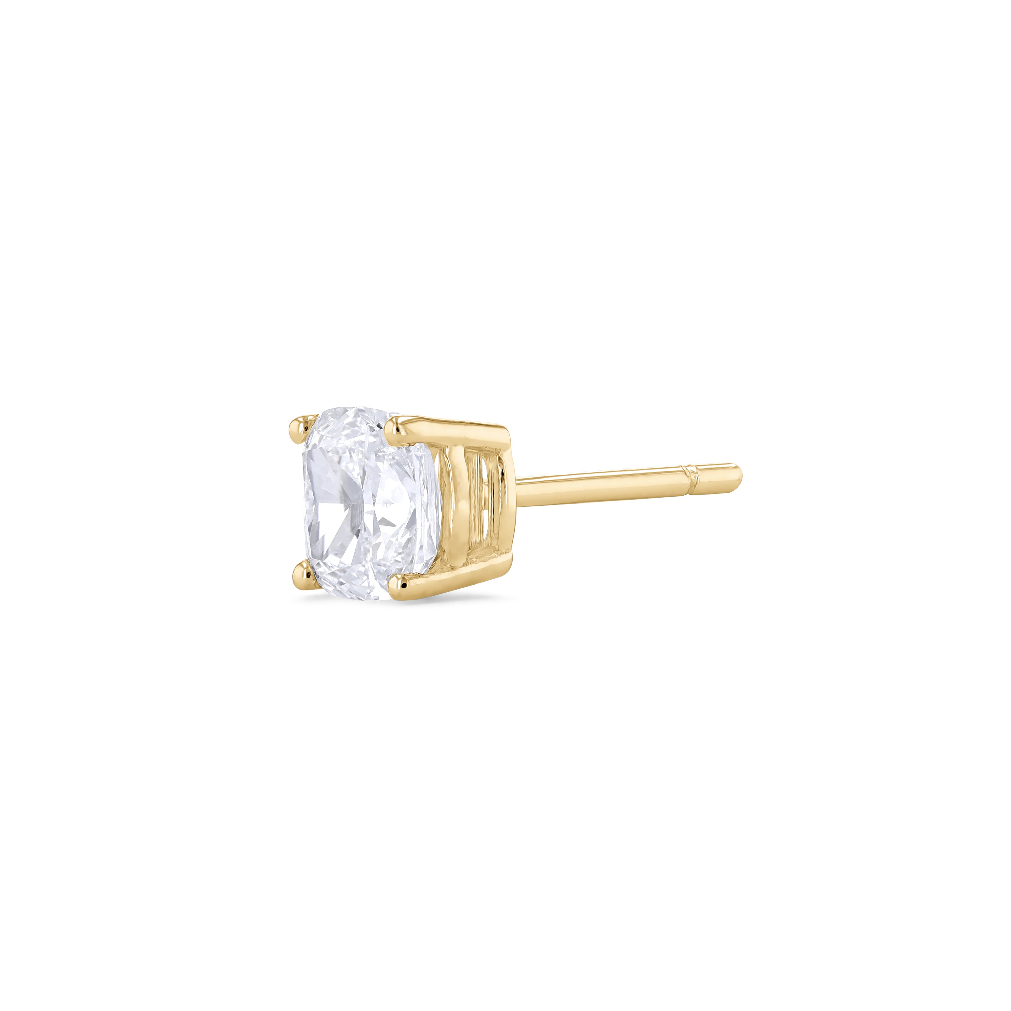 Cushion Cut Diamond Earrings - Lab Grown Diamonds - 18K Gold