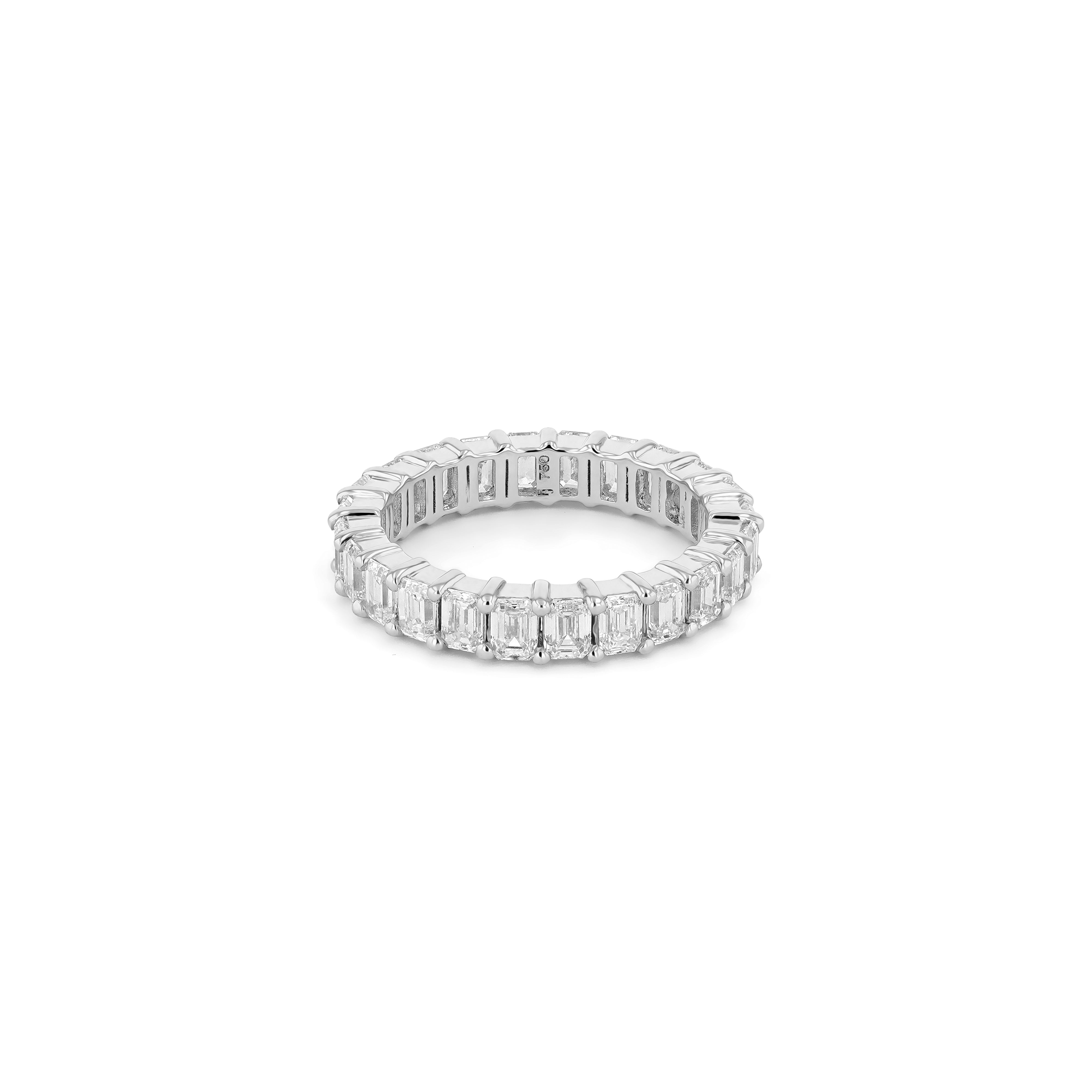 Emerald Diamond Eternity Ring - Lab Grown Diamonds - 18K Gold