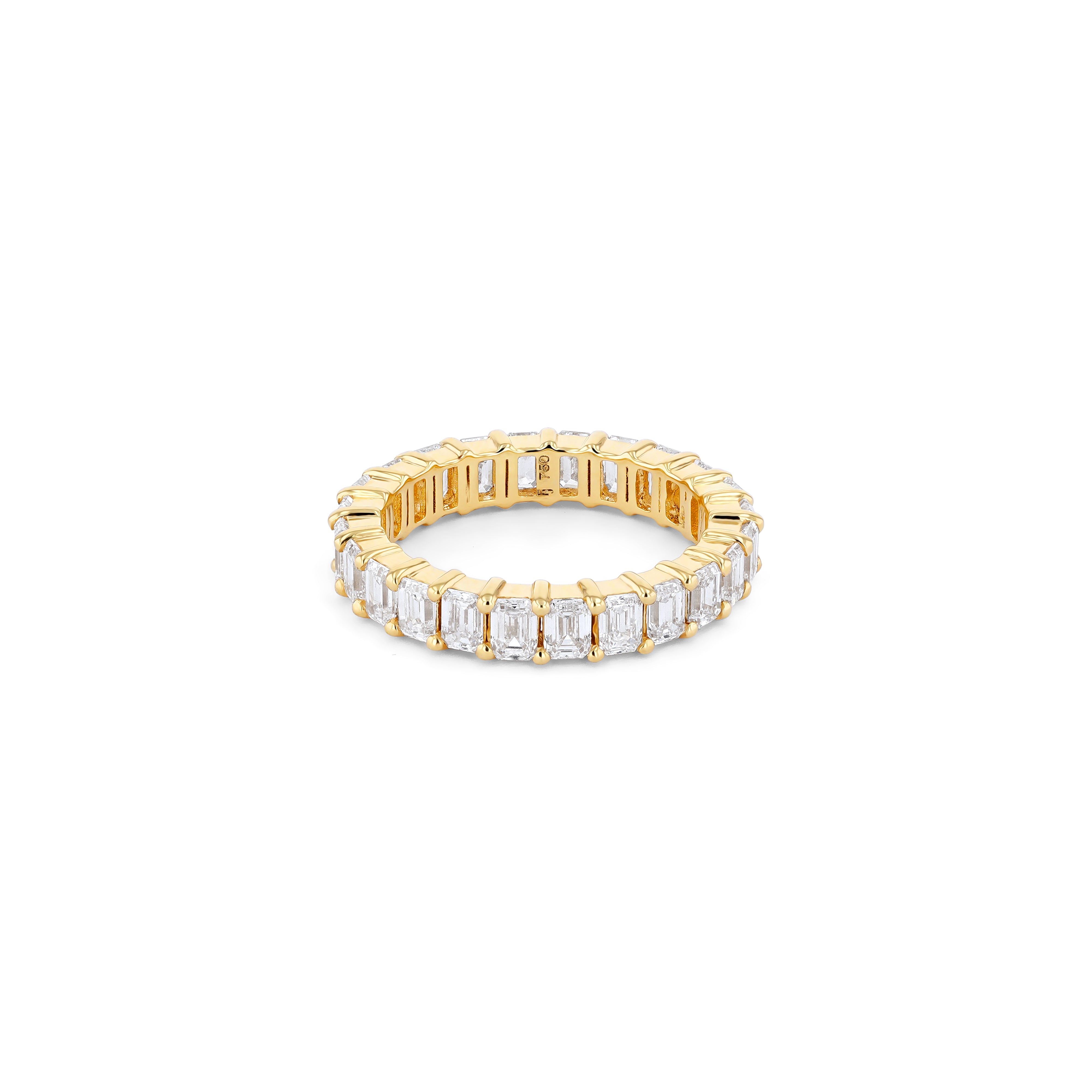 Emerald Diamond Eternity Ring - Lab Grown Diamonds - 18K Gold