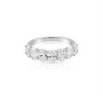 Oval Diamond Half Eternity Ring in U-Prong Setting (Certified)