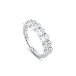 Oval Diamond Half Eternity Ring in U-Prong Setting (Certified)