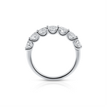 Oval Diamond Half Eternity Ring in U-Prong Setting (Certified)