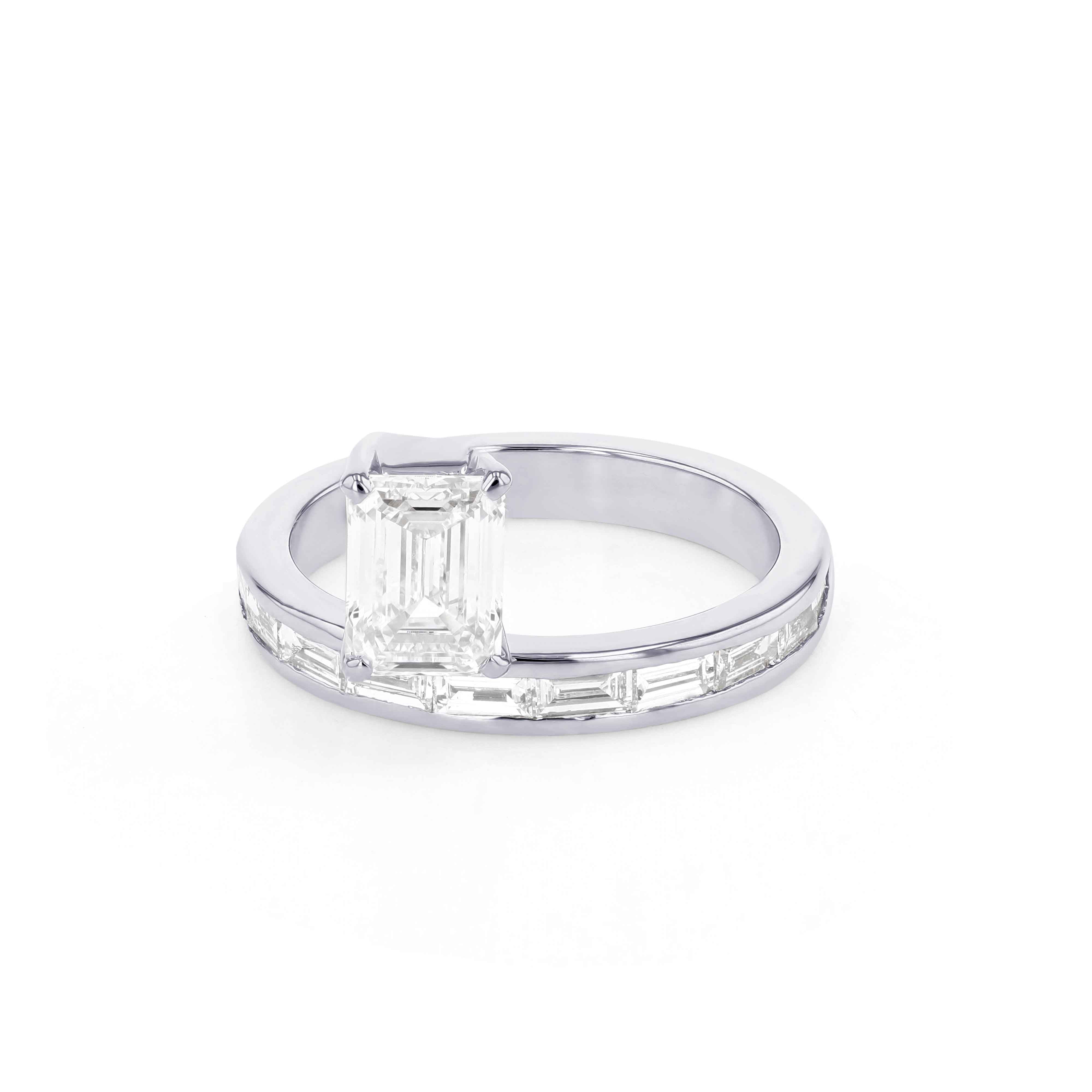 Lumine Baguette Diamond Engagement Ring