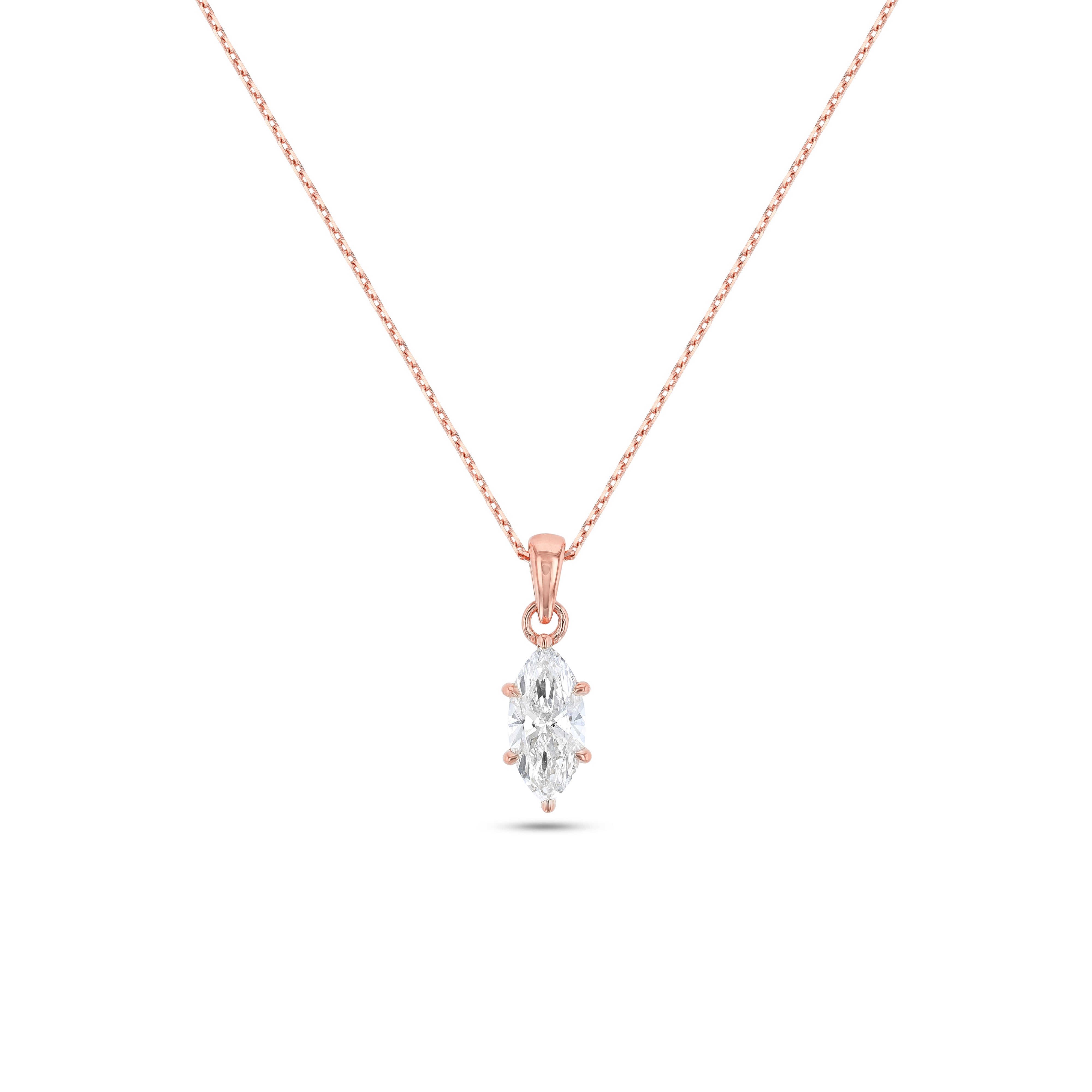 Marquise Diamond Solitaire Necklace (Certified)