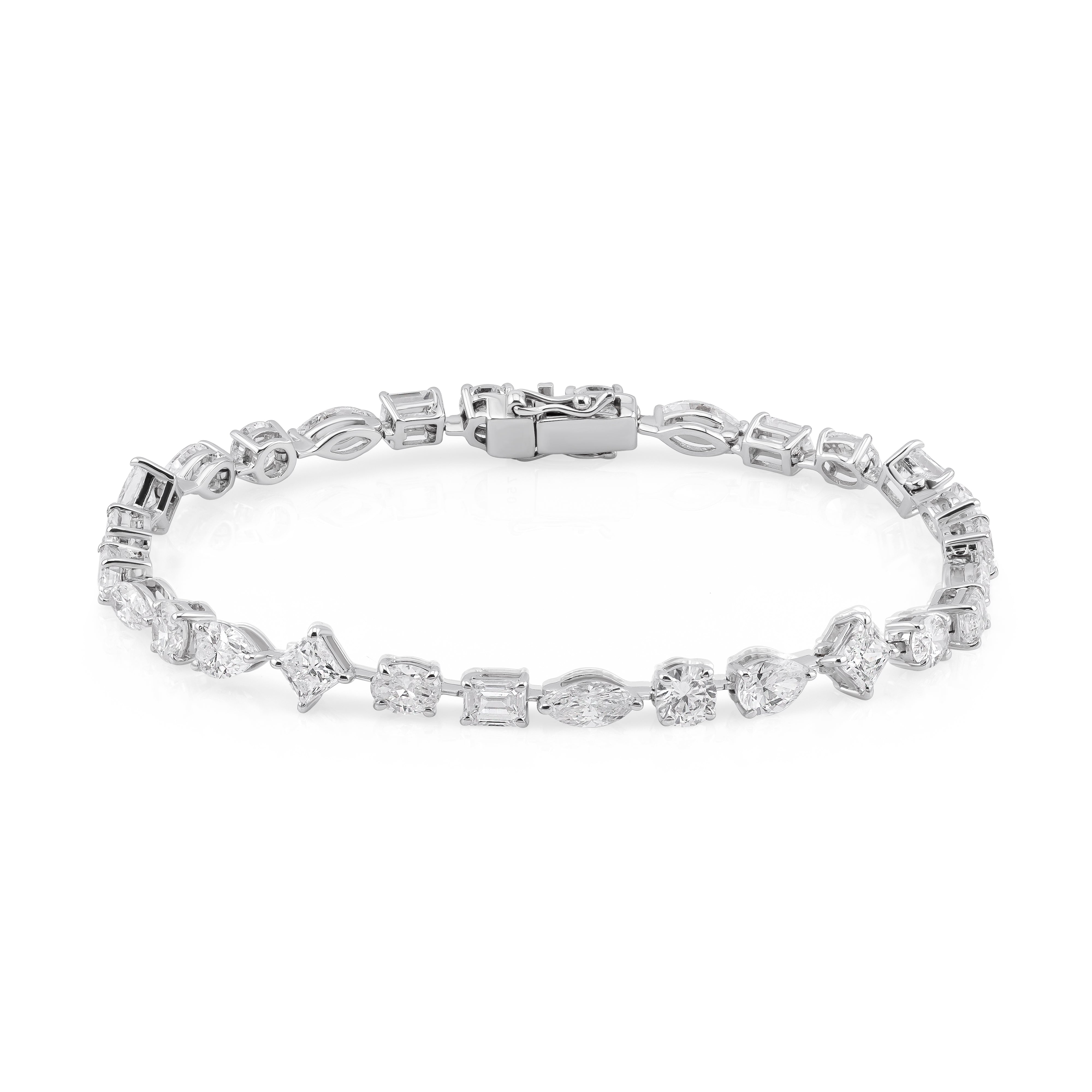 Multishape Lab Diamond Tennis Bracelet (Certified)