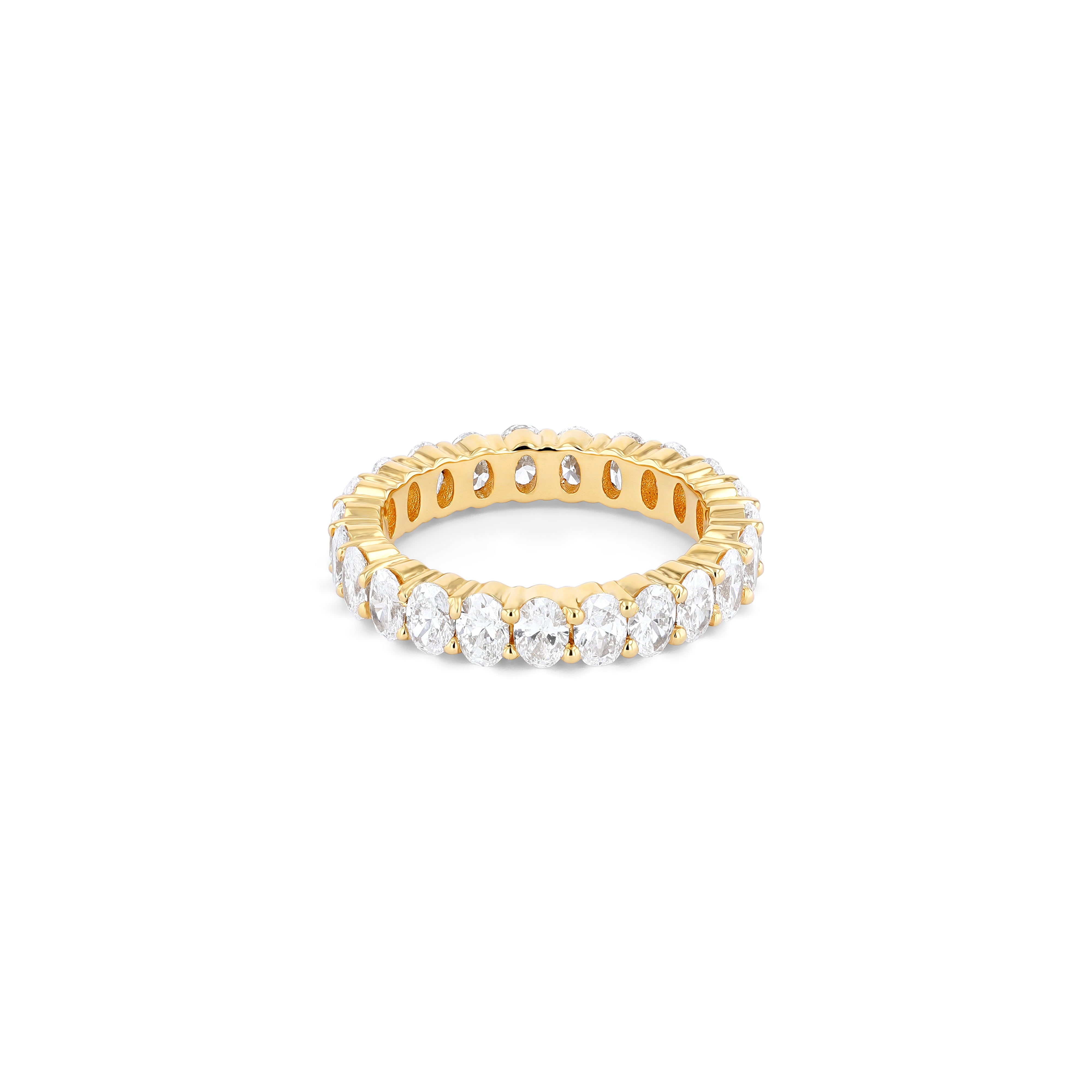 Oval Eternity Diamond Ring - Lab Grown Diamonds - 18K Gold