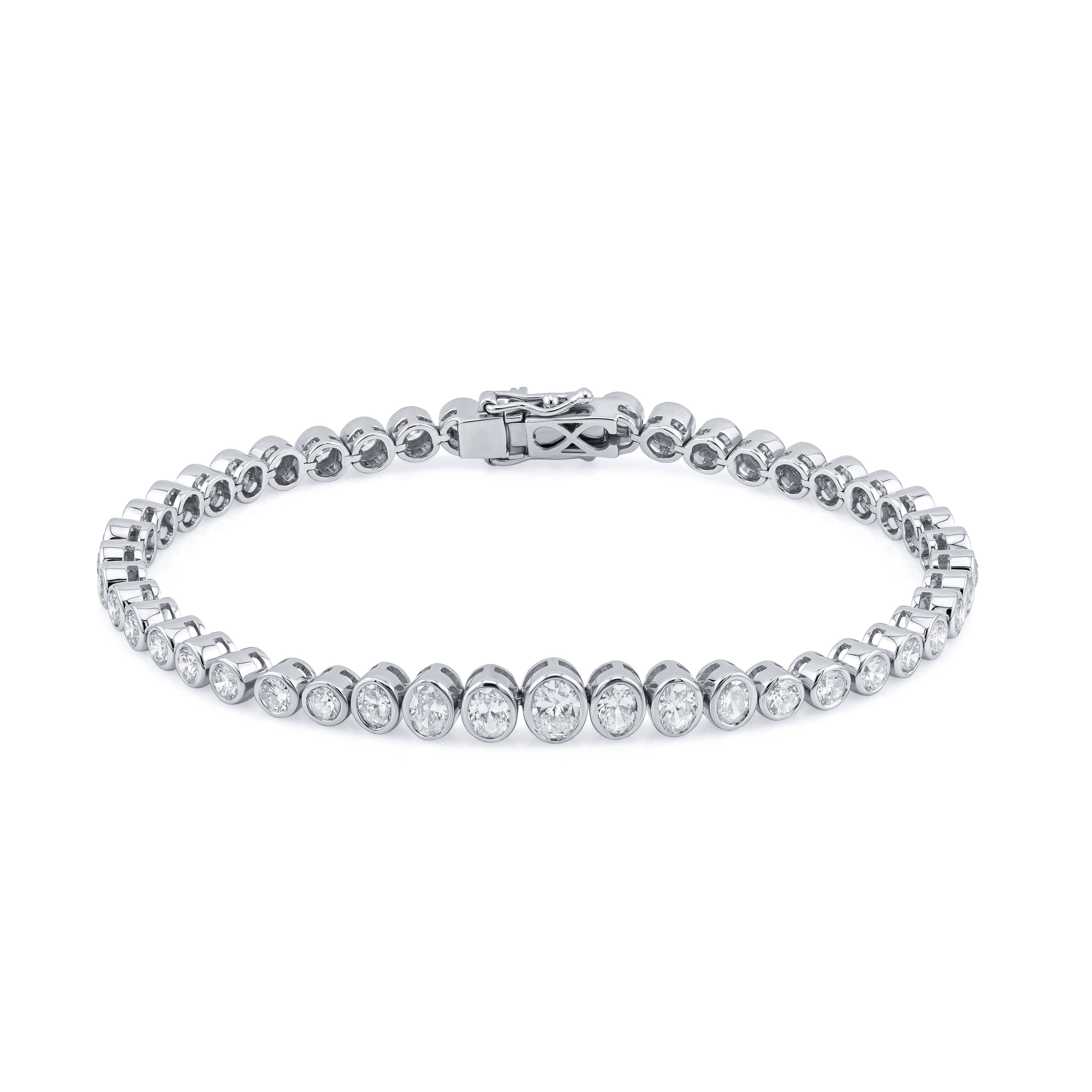 Oval & Round Lab Diamond Tennis Bracelet (Certified)