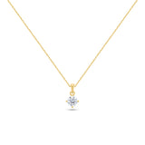 Round Brilliant Solitaire Necklace (Certified)