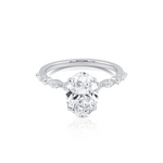 Oval Cut Engagement Ring with Marquise and Round Brilliant Diamonds