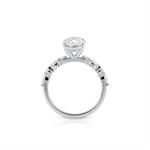 Oval Cut Engagement Ring with Marquise and Round Brilliant Diamonds