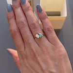 Fancy Vivd Bluish Green Lab Diamond Toi et Moi Ring