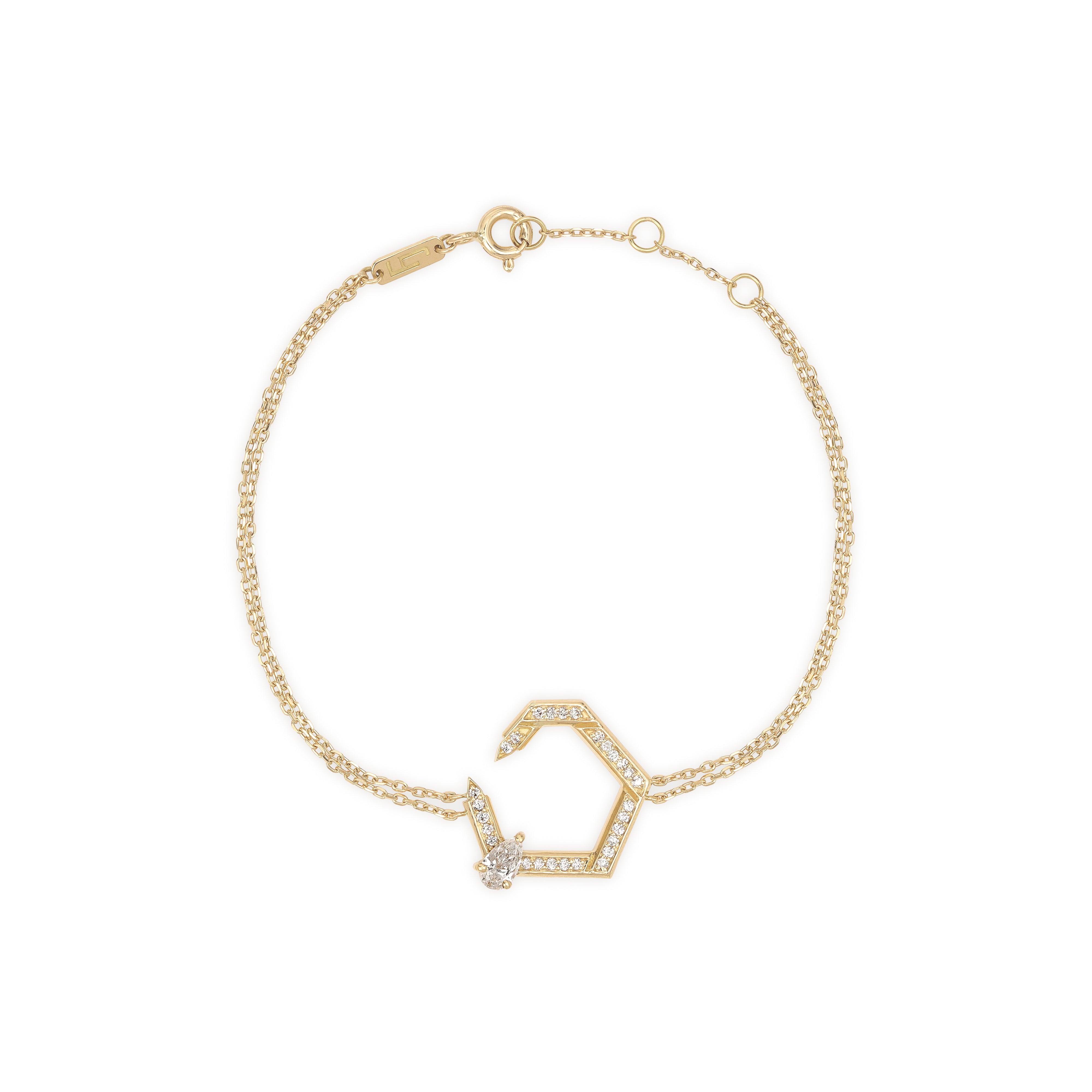 Hexad Diamond Bracelet in Yellow Gold