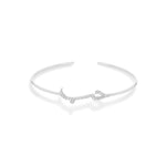 Love Hob Bracelet Cuff in White Gold