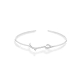 Love Hob Bracelet Cuff in White Gold