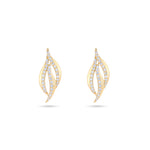 Rhea Feather Diamond Earrings in 18K Yellow Gold