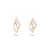 Rhea Feather Diamond Earrings in 18K Yellow Gold