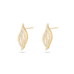 Rhea Feather Diamond Earrings in 18K Yellow Gold