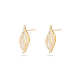 Rhea Feather Diamond Earrings in 18K Yellow Gold