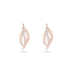 Rhea Feather Diamond Earrings in 18K Rose Gold