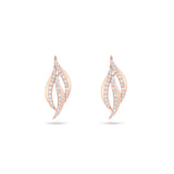 Rhea Feather Diamond Earrings in 18K Rose Gold