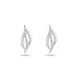 Rhea Feather Earrings in 18K White Gold