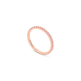 Skinny Diamond Eternity Ring with Pink Diamonds in Rose Gold