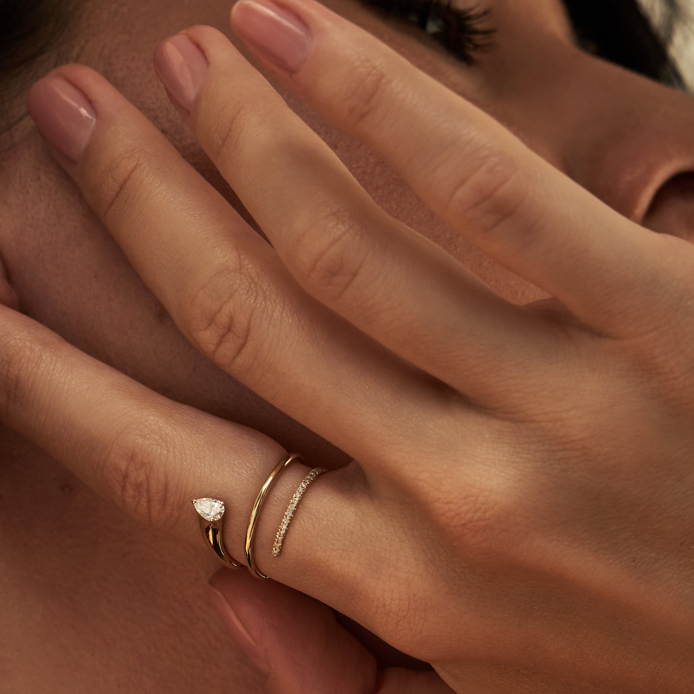 Spiral Diamond Pave Ring in Yellow Gold